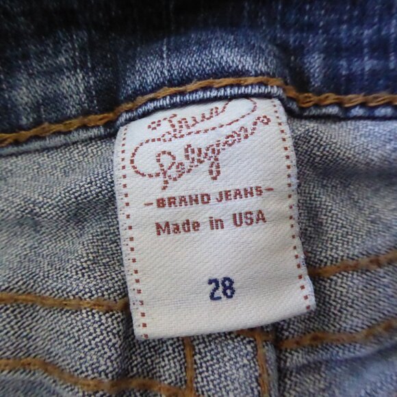 Blue Religion Light Blue Low Rise Boot Legs Yellow Button Flap Pockets Jeans 28 - Picture 12 of 15